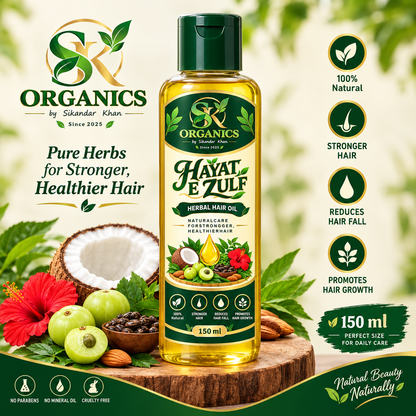 Hayat E Zulf Herbal Hair Oil 150 ml SK Organics