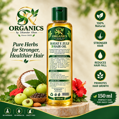 Hayat E Zulf Herbal Hair Oil 150 ml SK Organics